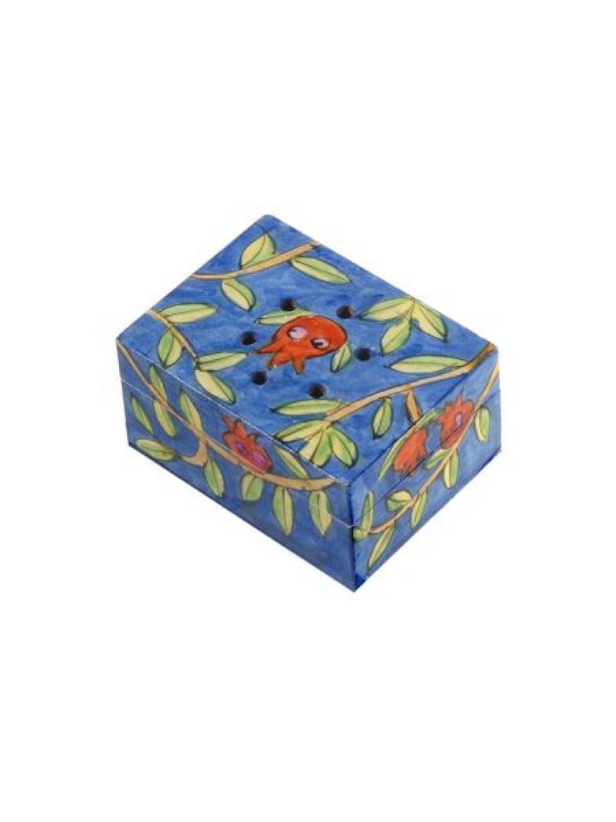 Yair Emanuel Hand Painted Wood Spice Box with Clove... | Havdalah Sets