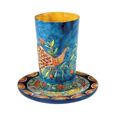 Yair Emanuel Hand Painted Wood Kiddush Cu... | Kiddush Cups by Emanuel