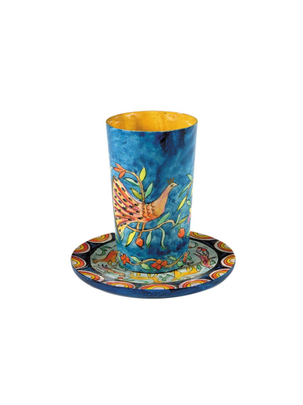 Yair Emanuel Hand Painted Wood Kiddush Cu... | Kiddush Cups by Emanuel