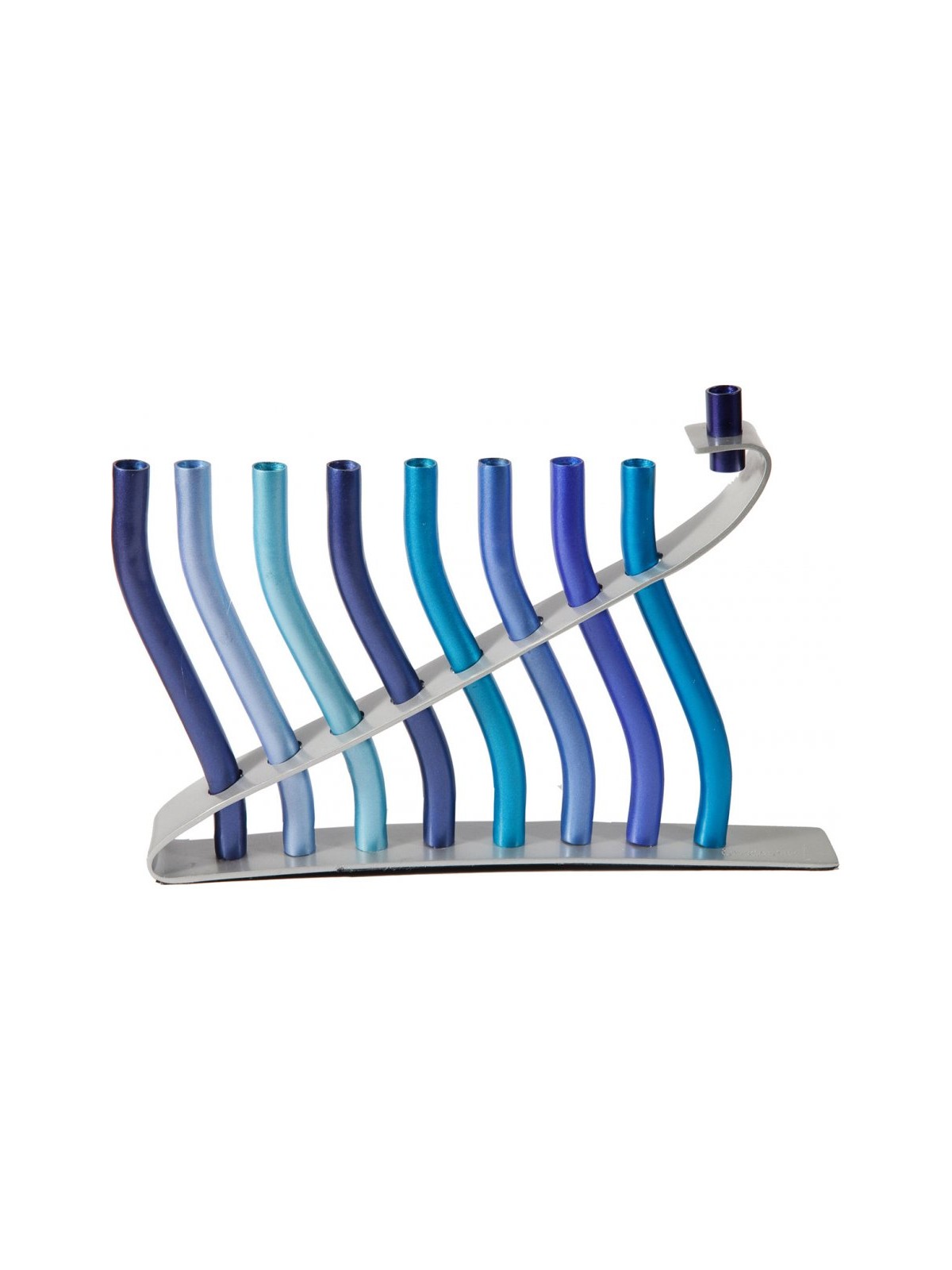 Yair Emanuel Anodized Aluminum Hanukkah Menorah ... | Hanukkah Menorah