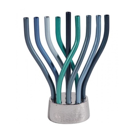 Yair Emanuel Flames Image Chanukah Menorah Shade... | Hanukkah Menorah