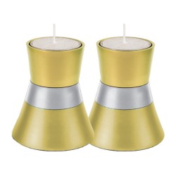 Yair Emanuel Small Anodized Aluminum Candlesticks Si... | Candlesticks