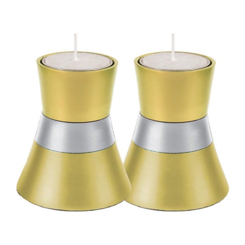 Yair Emanuel Small Anodized Aluminum Candlesticks Si... | Candlesticks