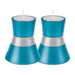 Yair Emanuel Small Anodized Aluminum Candlesticks Si... | Candlesticks