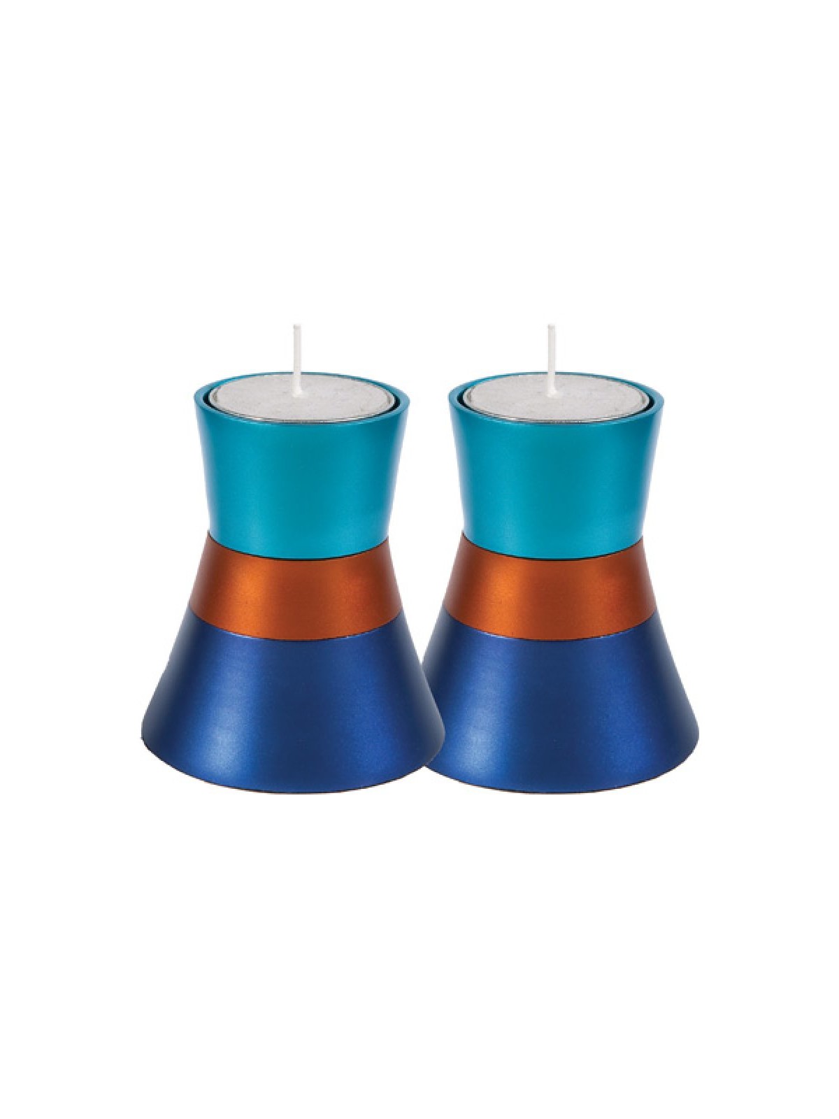 Yair Emanuel Small Anodized Aluminum Candlesticks Si... | Candlesticks