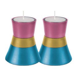 Yair Emanuel Small Anodized Aluminum Candlesticks Si... | Candlesticks