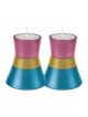 Yair Emanuel Small Anodized Aluminum Candlesticks Si... | Candlesticks
