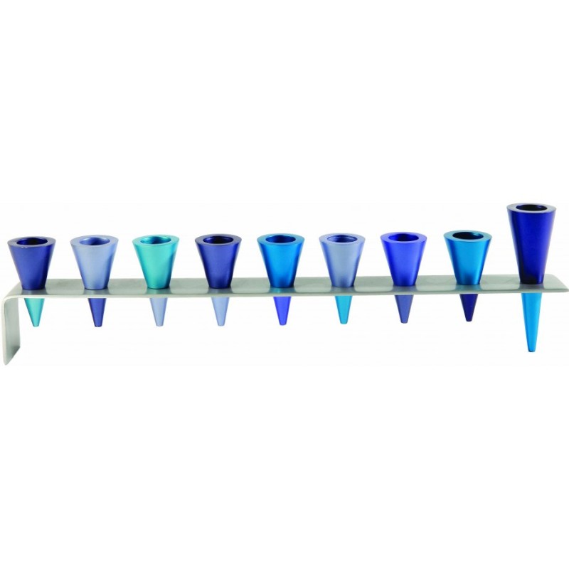 Yair Emanuel Anodized Aluminum Cones Hanukkah Me... | Hanukkah Menorah