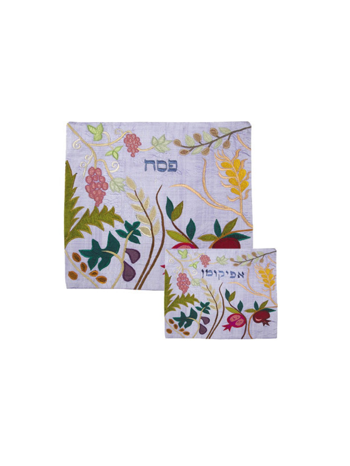 Yair Emanuel Silk Applique Matzah Cover ... | Matzah & Afikoman Covers