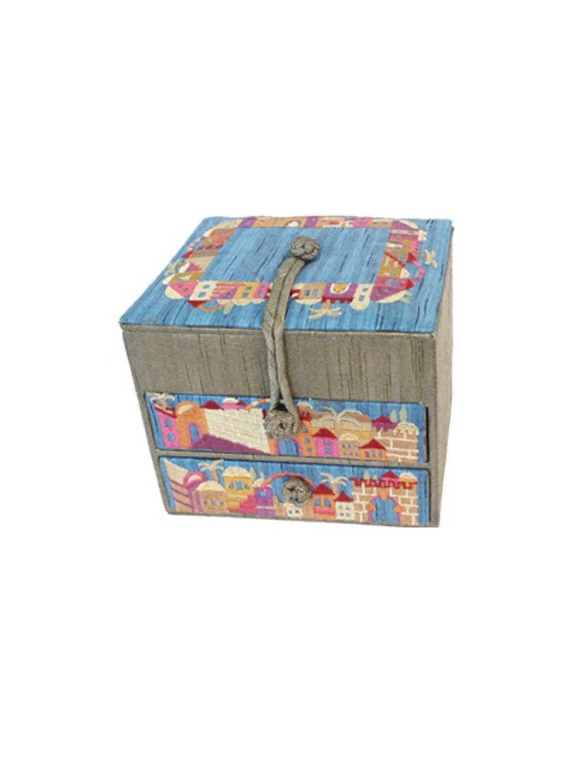 Tissu Bois Yair Emanuel Brodé Bleu G... | Idées cadeaux par Emanuel