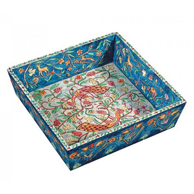 Yair Emanuel Hand Painted Wood Matzah Tra... | Jewish Gift from Israel