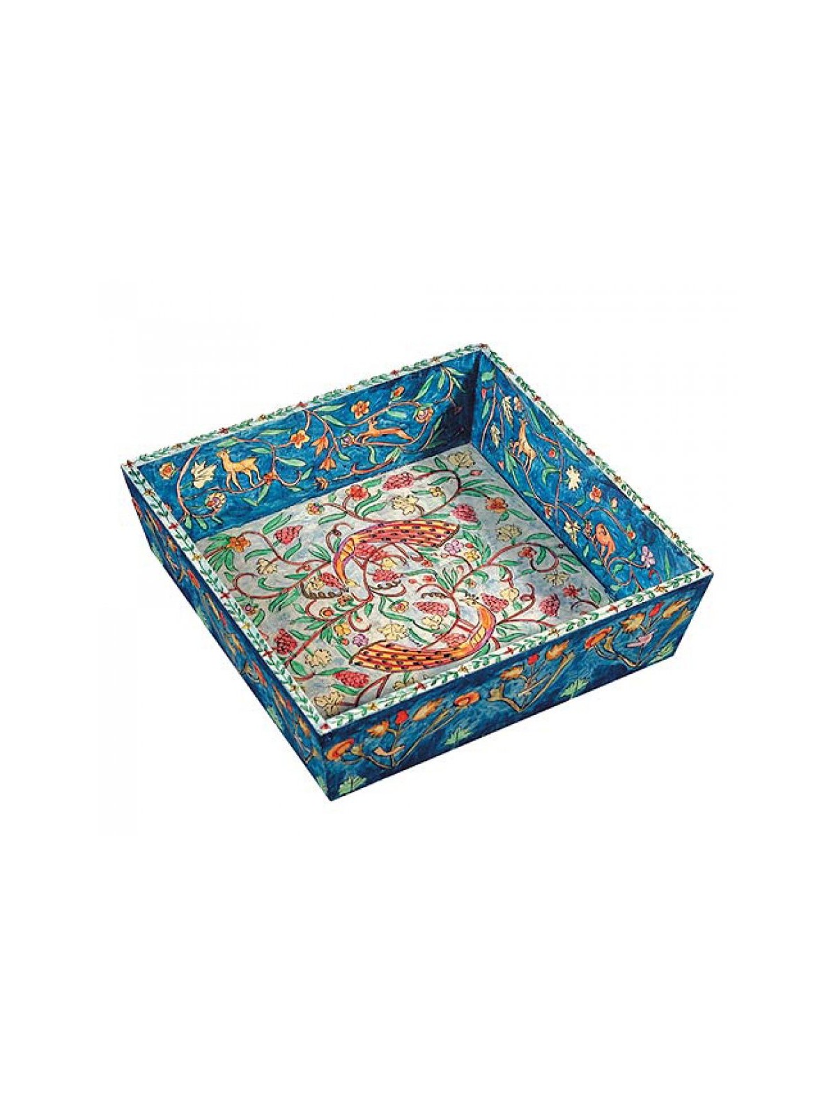 Yair Emanuel Hand Painted Wood Matzah Tra... | Jewish Gift from Israel