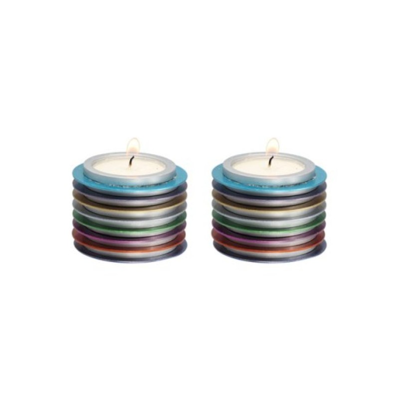 Yair Emanuel Small Tea Light Candlesticks Stacked Di... | Candlesticks