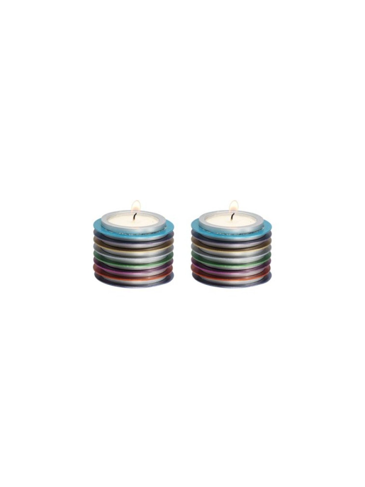 Yair Emanuel Small Tea Light Candlesticks Stacked Di... | Candlesticks