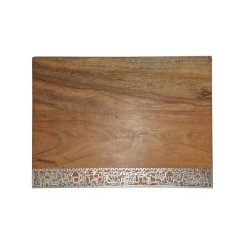 Yair Emanuel Grained Wood Challah Board with Decor... | Challah Boards