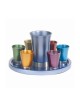 Yair Emanuel Aluminum Kiddush Goblet and Six Cups wi... | Kiddush Cups