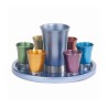 Yair Emanuel Aluminum Kiddush Goblet and Six Cups wi... | Kiddush Cups