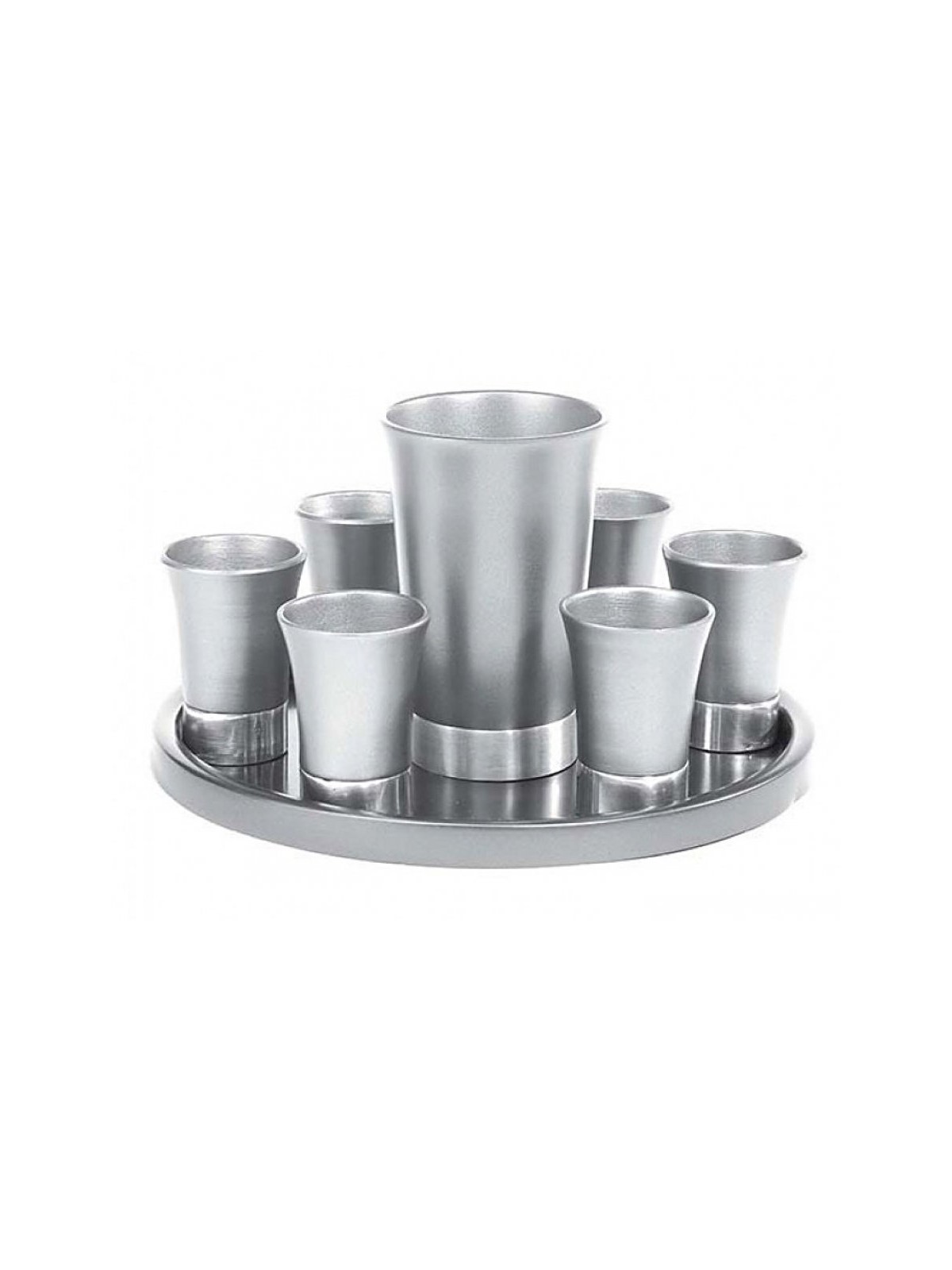 Yair Emanuel Aluminum Kiddush Goblet and Six Cups wi... | Kiddush Cups