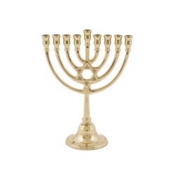 Yair Emanuel Classic Glossy Hanukkah Menorah wit... | Hanukkah Menorah