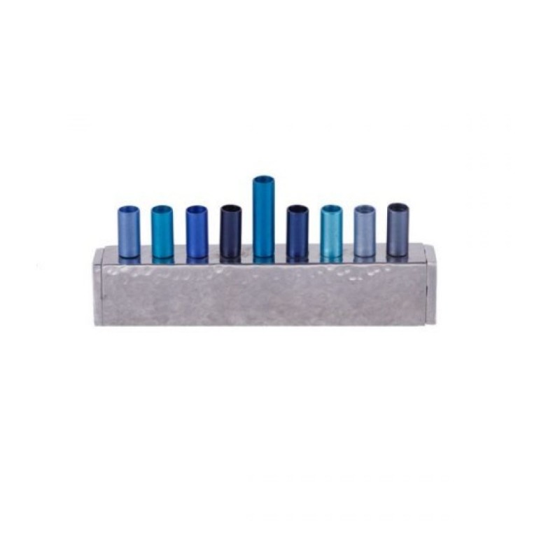 Yair Emanuel Cylindrical Candle Holders on Chanu... | Hanukkah Menorah