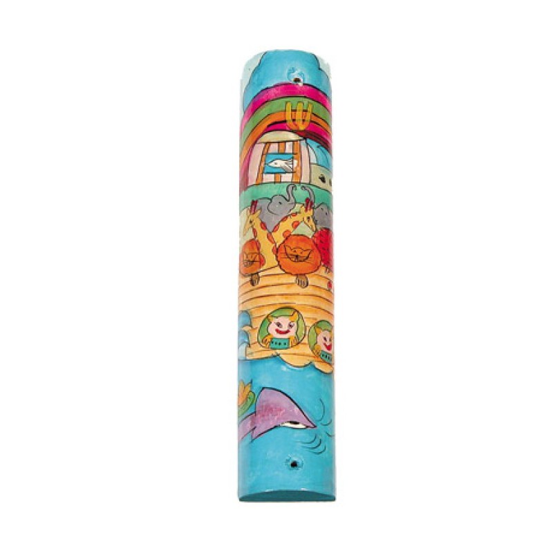 Yair Emanuel Large Hand Painted Wood Mezuzah ... | Mezuzahs by Emanuel