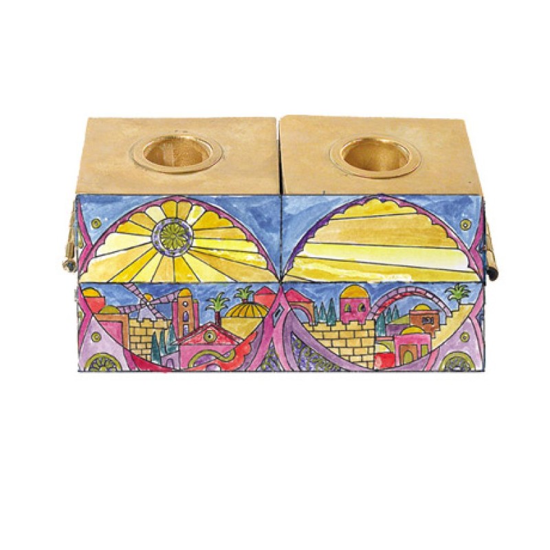 Yair Emanuel Two In One Menorah Shabbat Candlest... | Hanukkah Menorah