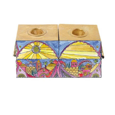 Yair Emanuel Two In One Menorah Shabbat Candlest... | Hanukkah Menorah