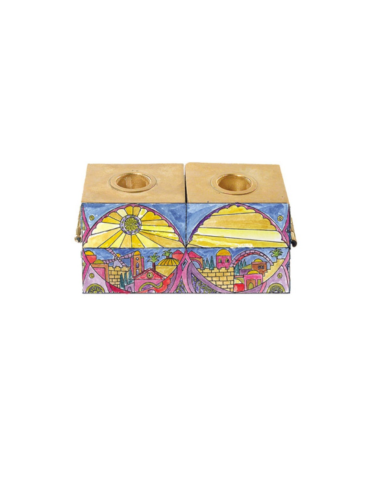 Yair Emanuel Two In One Menorah Shabbat Candlest... | Hanukkah Menorah