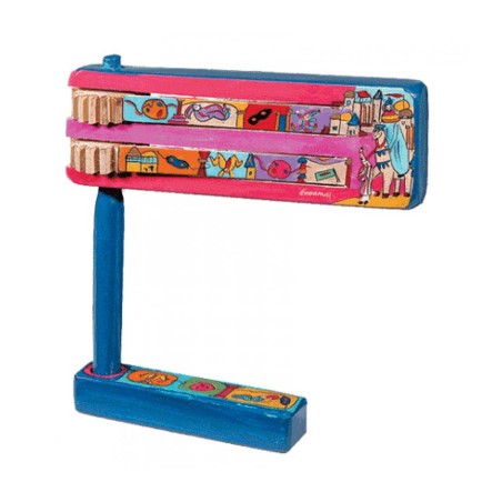 Yair Emanuel Hand Painted Wood Purim Grogger Purim Motifs | Groggers