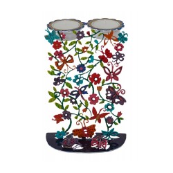 Yair Emanuel Hand Painted Metal Shabbat C... | Candlesticks by Emanuel