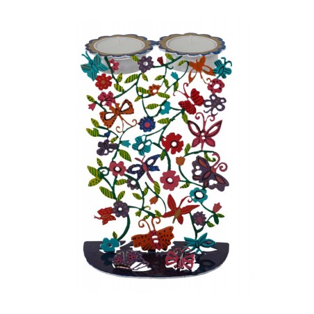 Yair Emanuel Hand Painted Metal Shabbat C... | Candlesticks by Emanuel