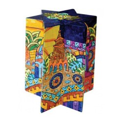 Yair Emanuel Star of David Colorful Wood Charity T... | Tzedakah boxes