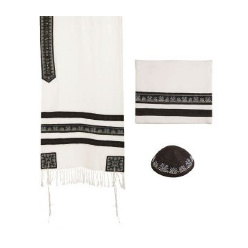 Yair Emanuel 3 Piece Tallit Set with Embr... | Jewish Gift from Israel