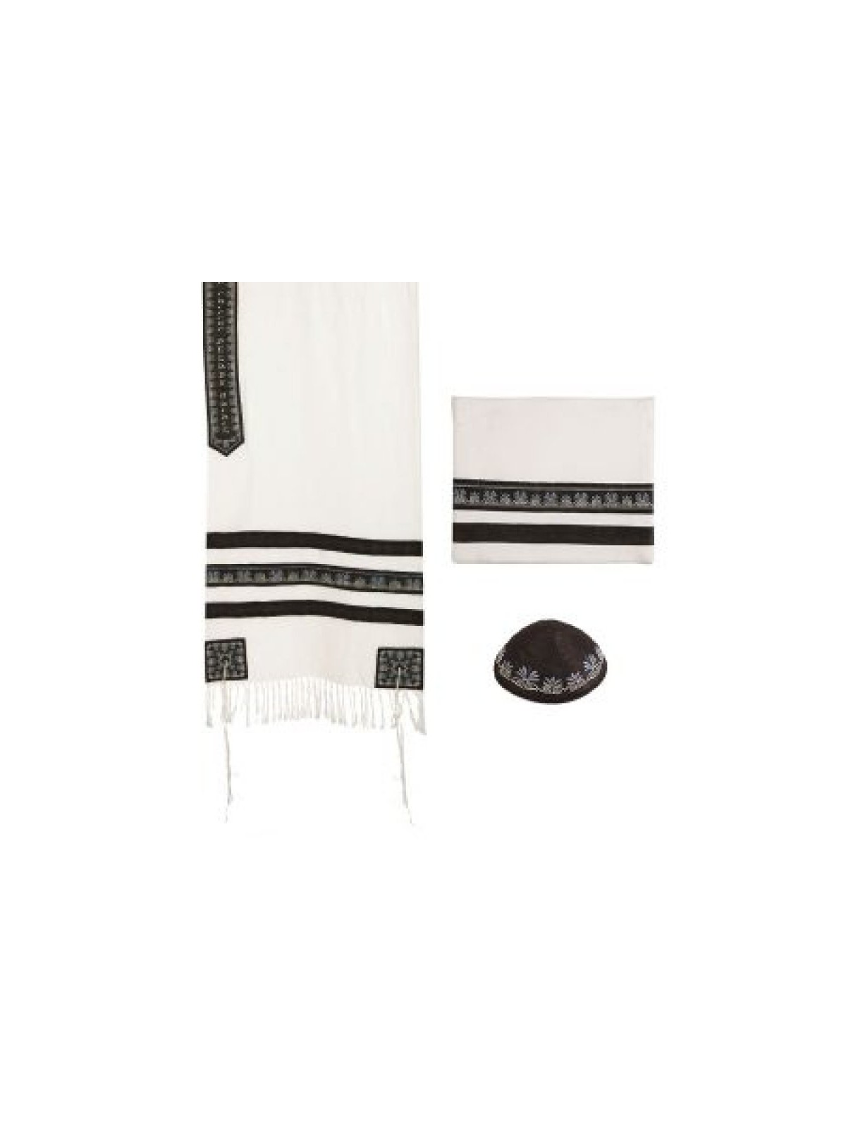Yair Emanuel 3 Piece Tallit Set with Embr... | Jewish Gift from Israel