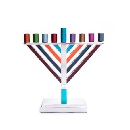Yair Emanuel Chabad Chanukah Menorah Multicolore... | Hanukkah Menorah