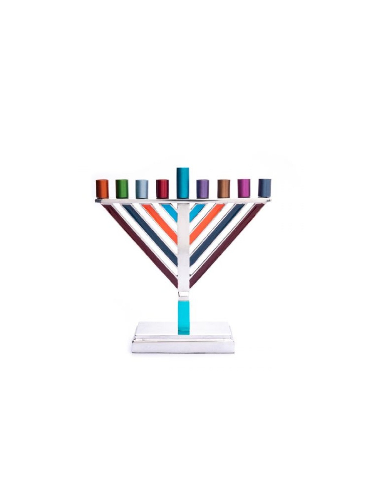 Yair Emanuel Chabad Chanukah Menorah Multicolore... | Hanukkah Menorah