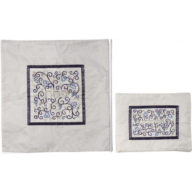 Yair Emanuel Embroidered Spirals Matzah ... | Matzah & Afikoman Covers