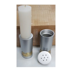 Yair Emanuel Aluminum Havdalah Set with Gold Jerusa... | Havdalah Sets