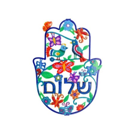 Yair Emanuel Hand Painted Large Wall Hamsa Spri... | Hamsas by Emanuel