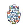 Yair Emanuel Hand Painted Wall Hamsa Medium Eng... | Hamsas by Emanuel