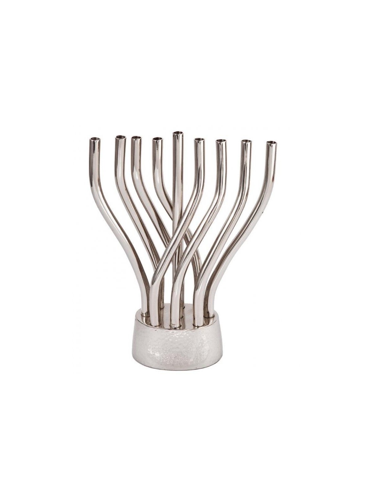 Yair Emanuel Flames Image Chanukah Menorah Silve... | Hanukkah Menorah