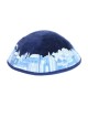 Yair Emanuel Blue Velvet Kippah Embroide... | Kippot & Hats by Emanuel