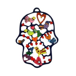 Yair Emanuel Hand painted Colorful Laser Cut Wa... | Hamsas by Emanuel
