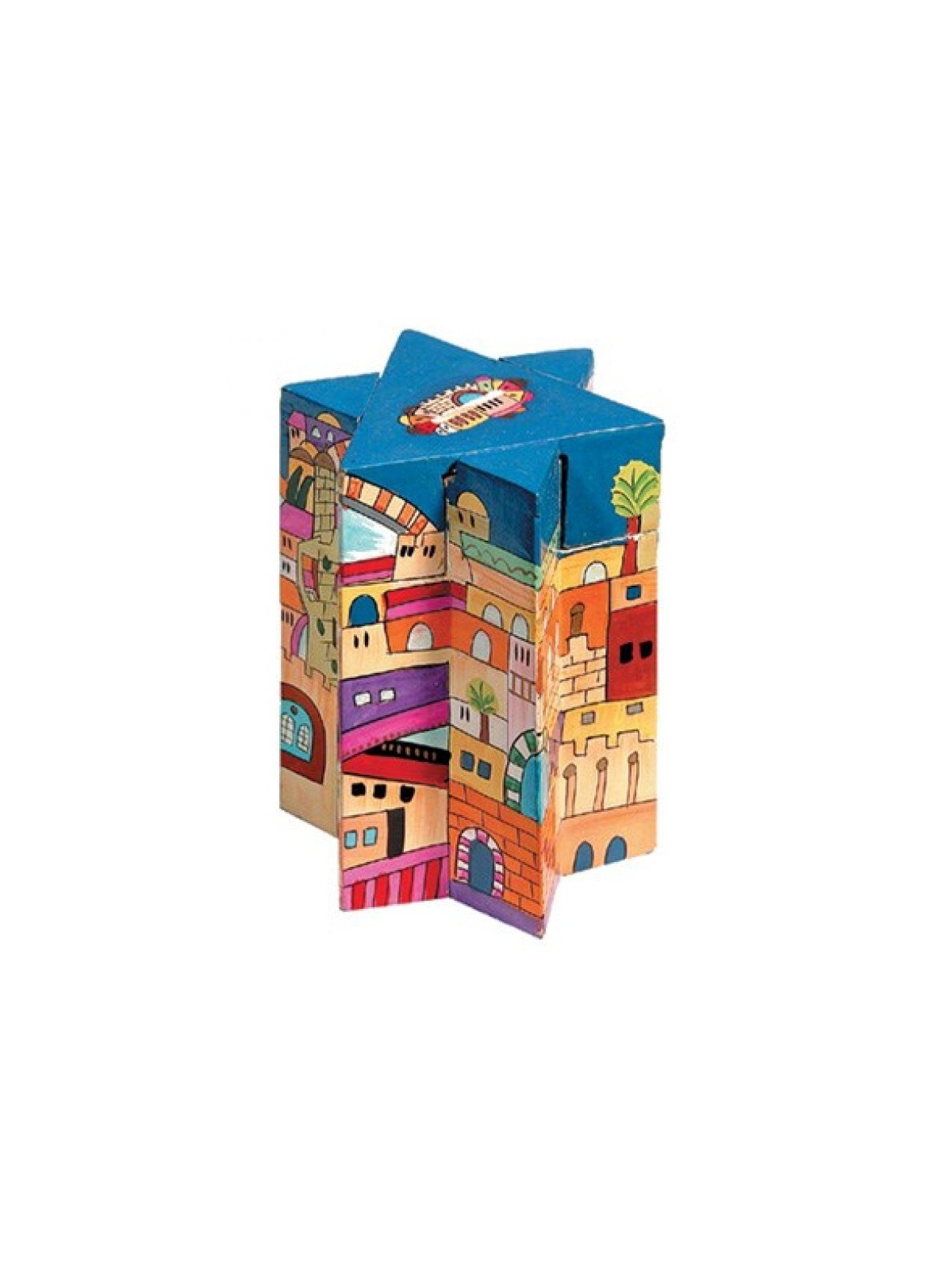 Yair Emanuel Star of David Colorful Wood Charity T... | Tzedakah boxes