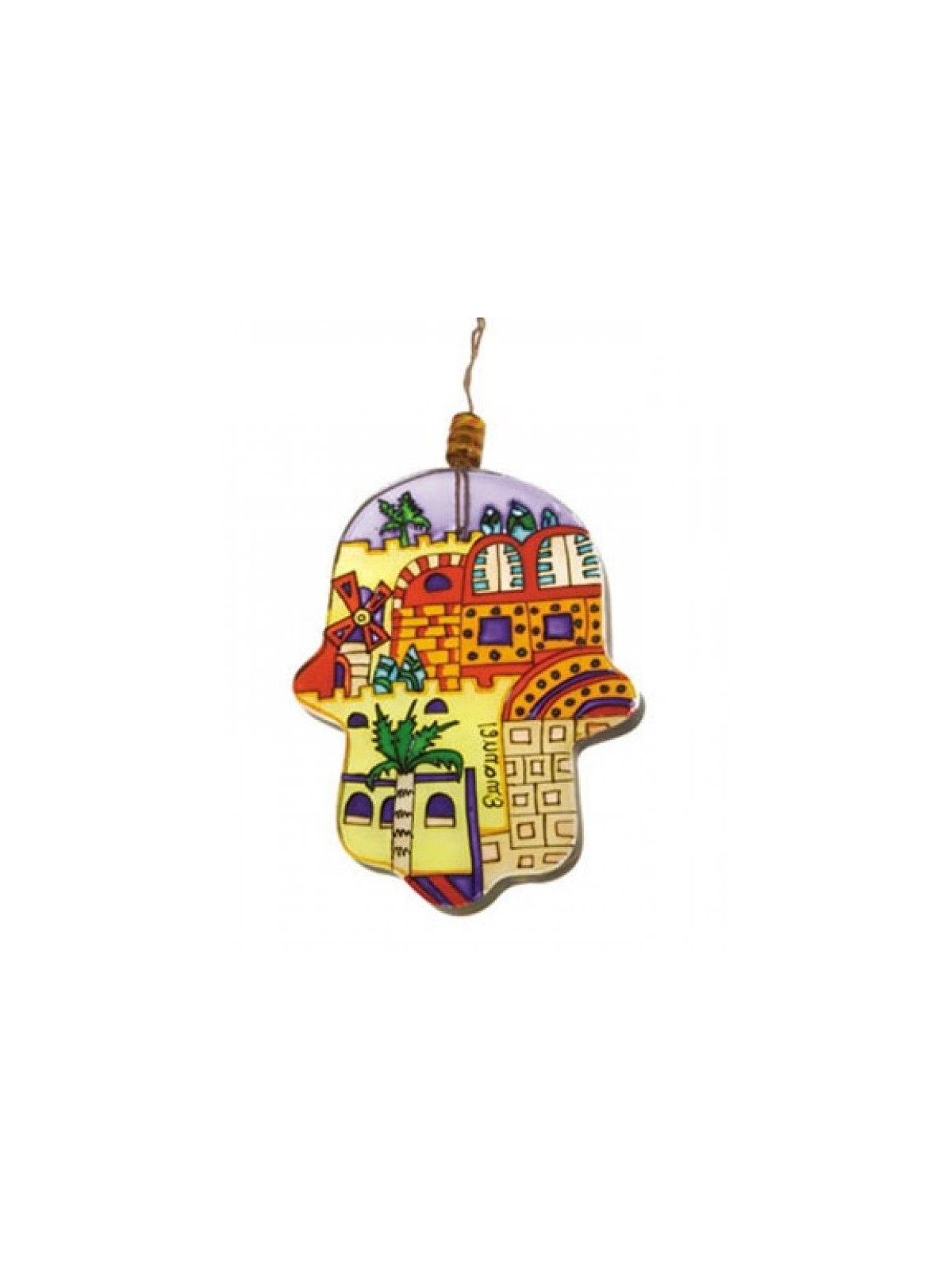 Yair Emanuel Glass Hamsa Wall Decoration Hand P... | Hamsas by Emanuel