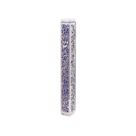 Yair Emanuel Mezuzah Case Cutout Pomegranates... | Mezuzahs by Emanuel