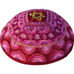 Yair Emanuel Embroidered Kippah Stars of... | Kippot & Hats by Emanuel
