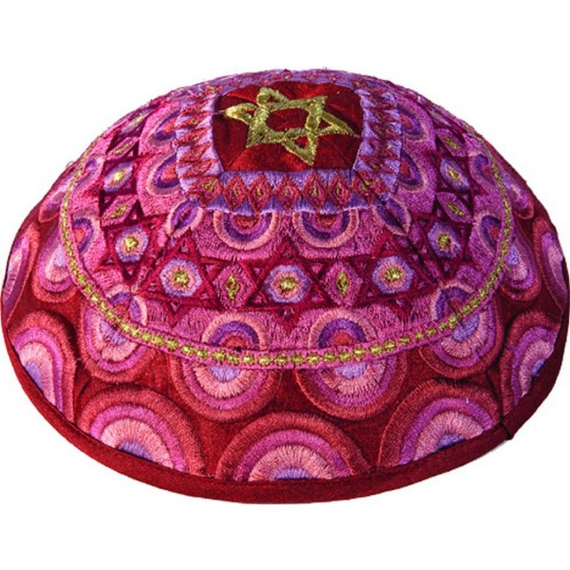 Yair Emanuel Embroidered Kippah Stars of... | Kippot & Hats by Emanuel