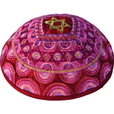 Yair Emanuel Embroidered Kippah Stars of... | Kippot & Hats by Emanuel