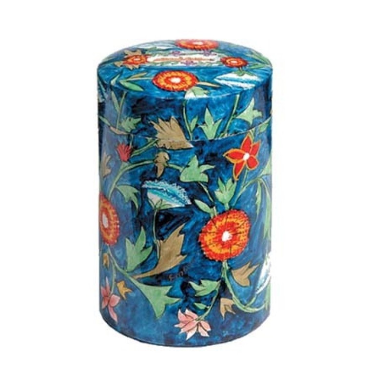 Round Floral Tzedakah Box by Emanuel | Tzedakah boxes